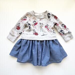 Baby Gap Sz 18-24 mo DC Female Superhero Sweatshirt Fit and Flare Dress DC Comic